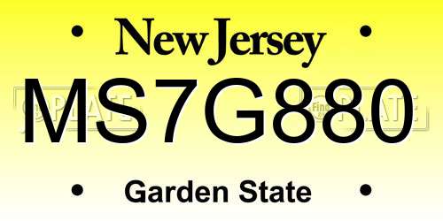 MS7G880 New Jersey License Plate