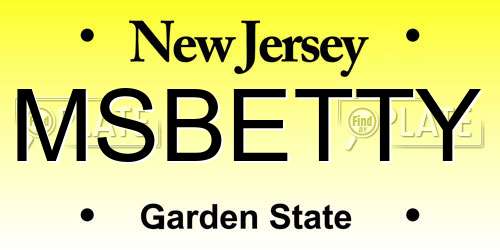 MSBETTY New Jersey License Plate