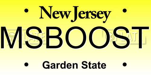 MSBOOST New Jersey License Plate
