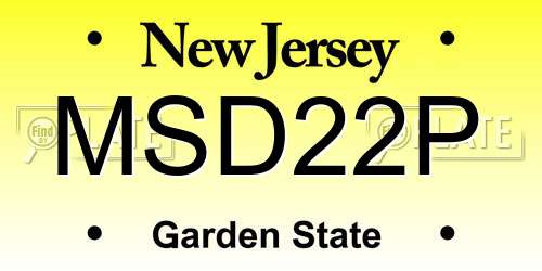 MSD22P New Jersey License Plate