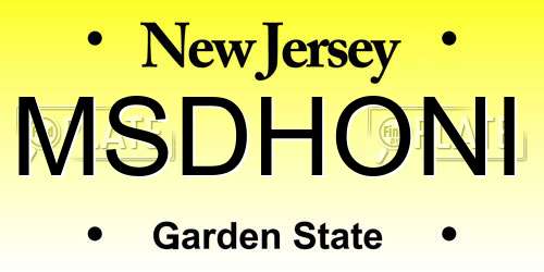 MSDHONI New Jersey License Plate
