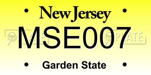 MSE007 New Jersey License Plate