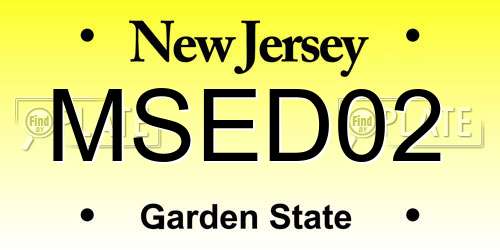 MSED02 New Jersey License Plate