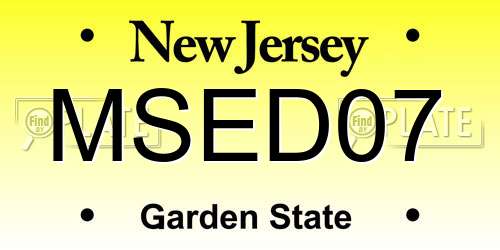 MSED07 New Jersey License Plate