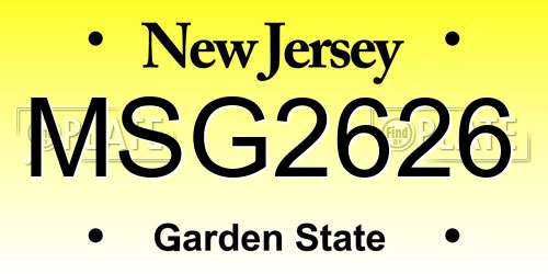 MSG2626 New Jersey License Plate