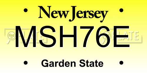 MSH76E New Jersey License Plate