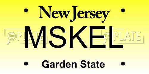 MSKEL New Jersey License Plate