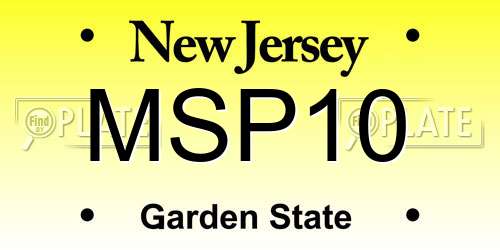 MSP10 New Jersey License Plate