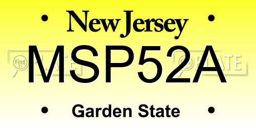MSP52A New Jersey License Plate