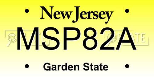 MSP82A New Jersey License Plate