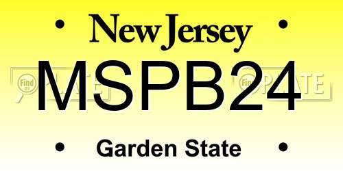 MSPB24 New Jersey License Plate