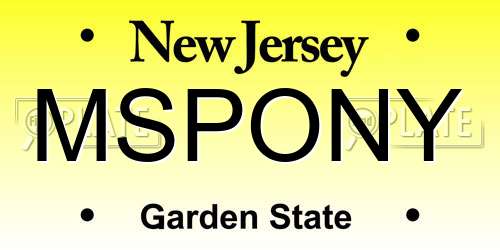 MSPONY New Jersey License Plate