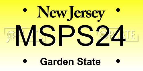 MSPS24 New Jersey License Plate