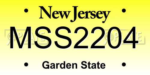 MSS2204 New Jersey License Plate