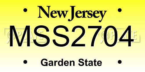 MSS2704 New Jersey License Plate
