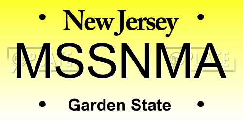MSSNMA New Jersey License Plate