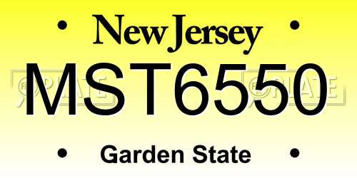 MST6550 New Jersey License Plate