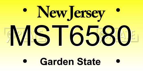 MST6580 New Jersey License Plate