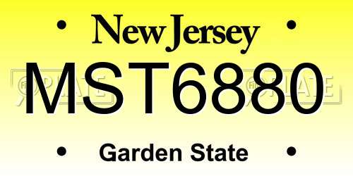 MST6880 New Jersey License Plate