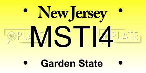 MSTI4 New Jersey License Plate