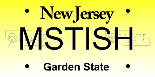 MSTISH New Jersey License Plate