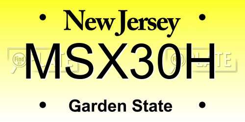 MSX30H New Jersey License Plate