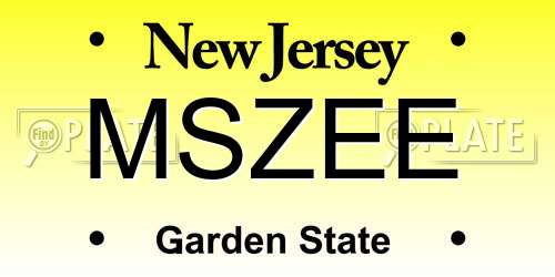 MSZEE New Jersey License Plate
