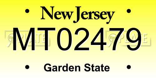 MT02479 New Jersey License Plate