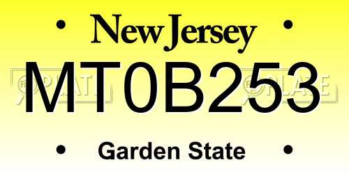 MT0B253 New Jersey License Plate