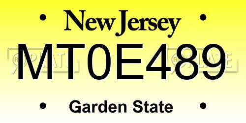 MT0E489 New Jersey License Plate