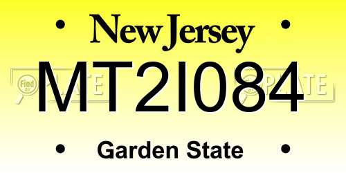 MT2I084 New Jersey License Plate