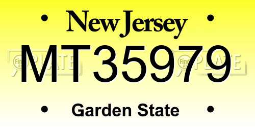MT35979 New Jersey License Plate