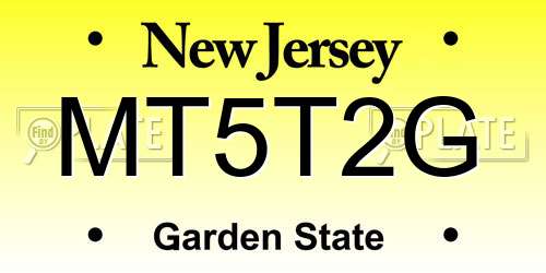 MT5T2G New Jersey License Plate