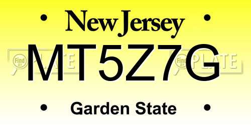 MT5Z7G New Jersey License Plate