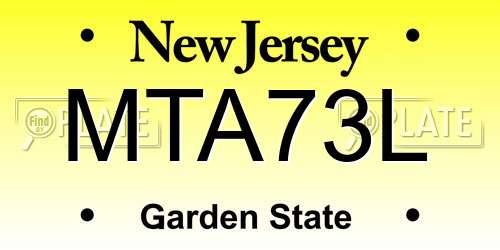 MTA73L New Jersey License Plate