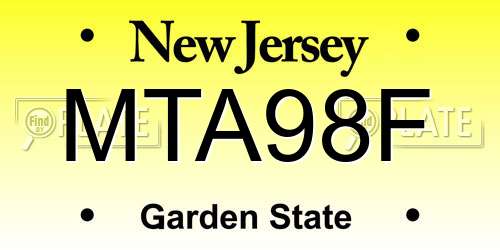 MTA98F New Jersey License Plate