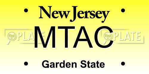 MTAC New Jersey License Plate