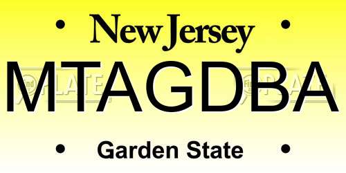 MTAGDBA New Jersey License Plate
