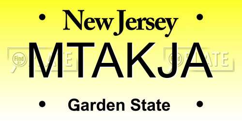 MTAKJA New Jersey License Plate