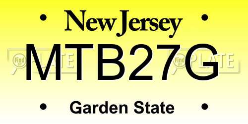 MTB27G New Jersey License Plate