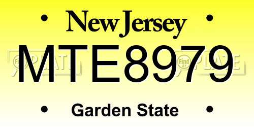MTE8979 New Jersey License Plate
