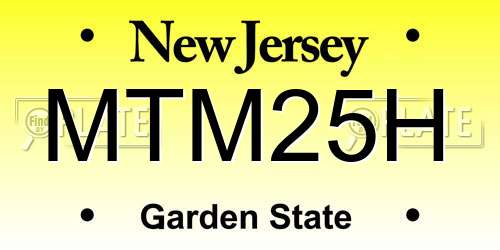 MTM25H New Jersey License Plate