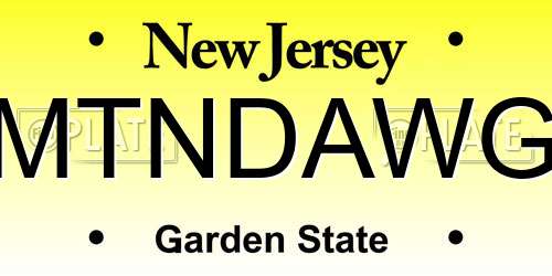 MTNDAWG New Jersey License Plate