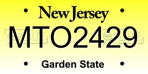 MTO2429 New Jersey License Plate