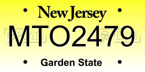 MTO2479 New Jersey License Plate