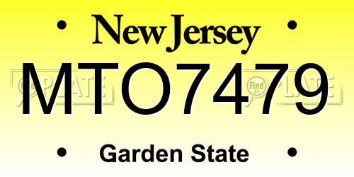 MTO7479 New Jersey License Plate
