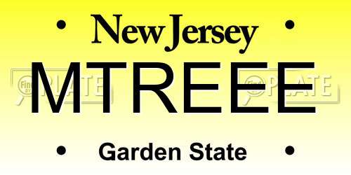 MTREEE New Jersey License Plate