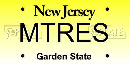 MTRES New Jersey License Plate