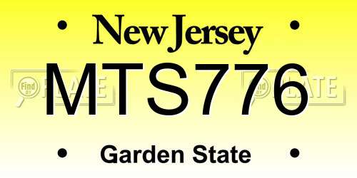 MTS776 New Jersey License Plate