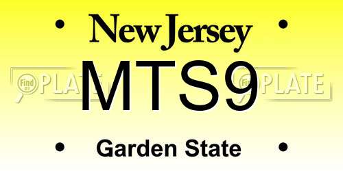 MTS9 New Jersey License Plate